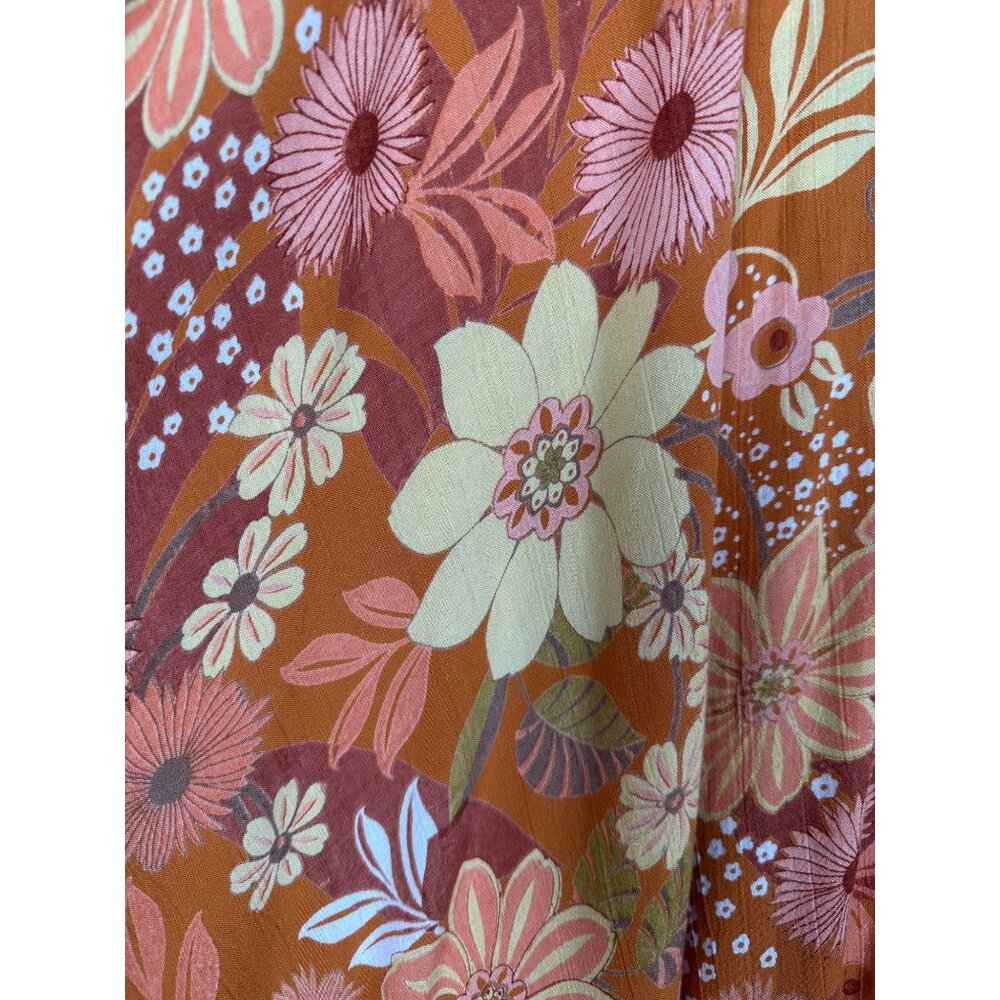 Lola P Dress Medium Floral Asymmetrical Handkerchief Hem Boho Y2K Fairy Tropical - Picture 11 of 15